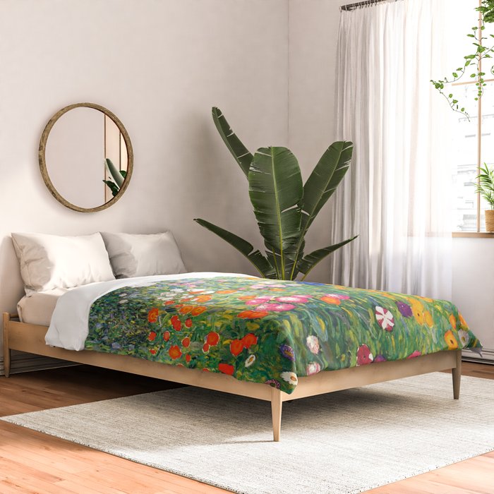 Gustav Klimt "Blumengarten (Flower Garden)" Comforter Gallery Image 2