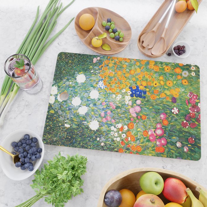 Gustav Klimt "Blumengarten (Flower Garden)" Cutting Board Gallery Image 2