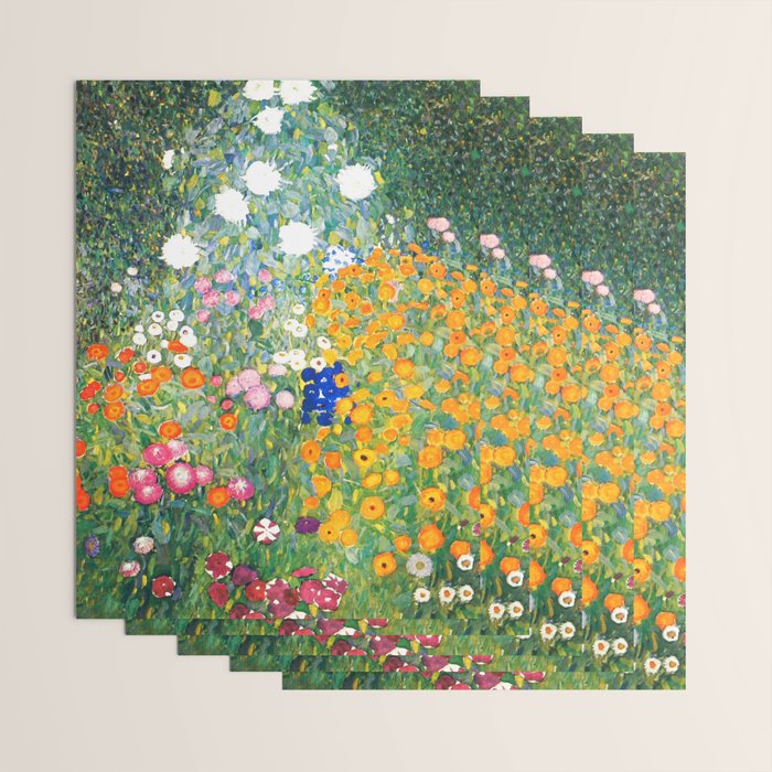 Gustav Klimt "Blumengarten (Flower Garden)" Wrapping Paper Gallery Image 3