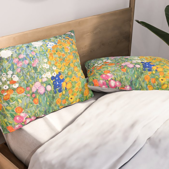 Gustav Klimt "Blumengarten (Flower Garden)" Pillow Sham Gallery Image 2