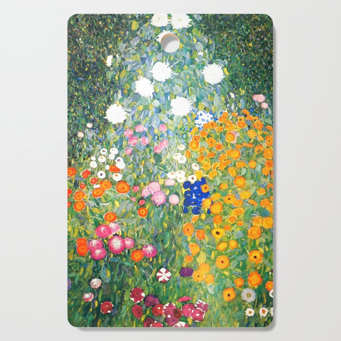 Gustav Klimt "Blumengarten (Flower Garden)" Cutting Board Gallery Image 1