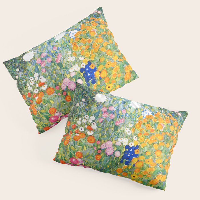 Gustav Klimt "Blumengarten (Flower Garden)" Pillow Sham Gallery Image 1