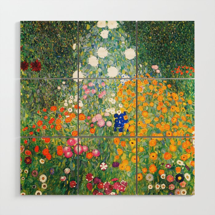 Gustav Klimt "Blumengarten (Flower Garden)" Wood Wall Art Gallery Image 1