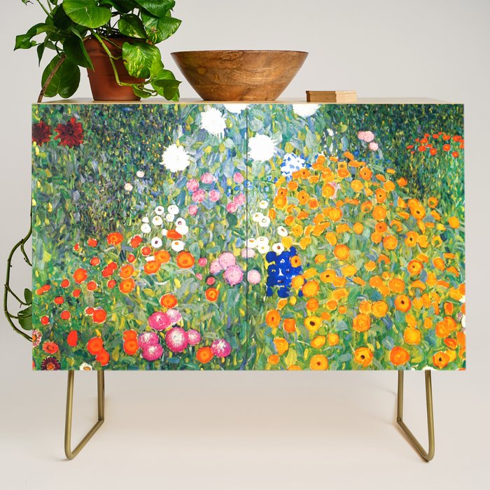Gustav Klimt "Blumengarten (Flower Garden)" Credenza Gallery Image 1