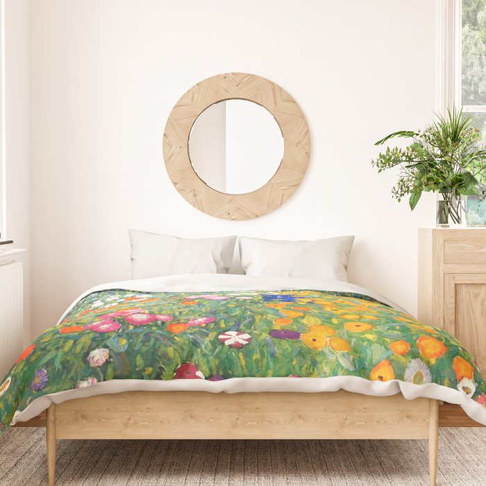 Gustav Klimt "Blumengarten (Flower Garden)" Duvet Cover Gallery Image 3