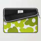 Large Retro Flowers Shades of Spring Green White Background #decor #society6 #buyart Laptop Sleeve Gallery Image 2