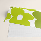 Large Retro Flowers Shades of Spring Green White Background #decor #society6 #buyart Wrapping Paper Gallery Image 2