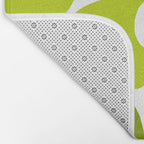 Large Retro Flowers Shades of Spring Green White Background #decor #society6 #buyart Bath Mat Gallery Image 2