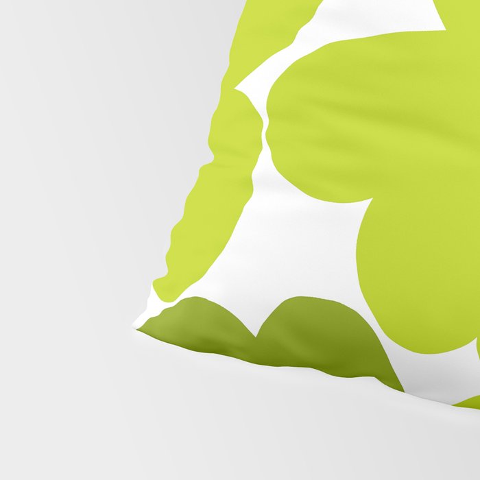 Large Retro Flowers Shades of Spring Green White Background #decor #society6 #buyart Pillow Sham Gallery Image 4