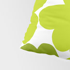 Large Retro Flowers Shades of Spring Green White Background #decor #society6 #buyart Pillow Sham Gallery Image 4