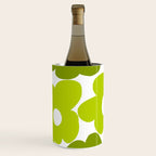 Large Retro Flowers Shades of Spring Green White Background #decor #society6 #buyart Wine Chiller Gallery Image 2