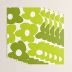 Large Retro Flowers Shades of Spring Green White Background #decor #society6 #buyart Wrapping Paper Gallery Image 3