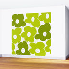 Large Retro Flowers Shades of Spring Green White Background #decor #society6 #buyart Wall Mural Gallery Image 2