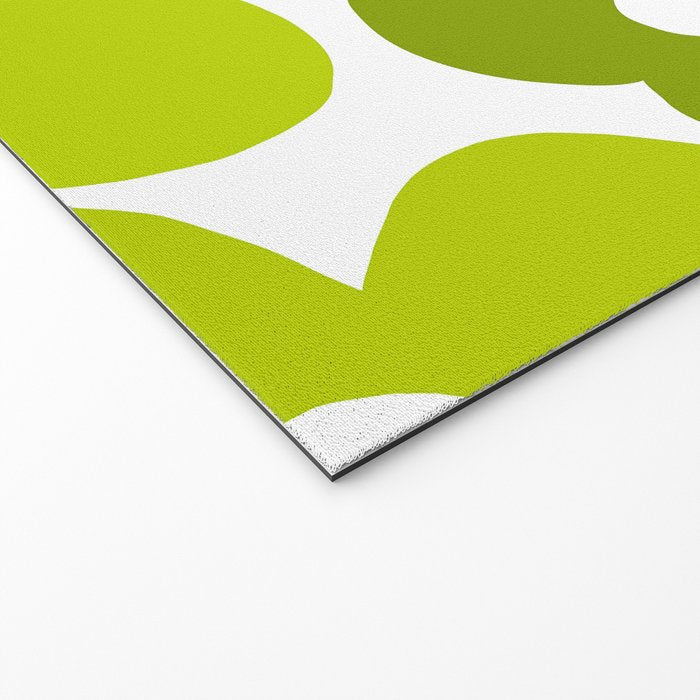 Large Retro Flowers Shades of Spring Green White Background #decor #society6 #buyart Welcome Mat Gallery Image 2