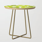 Large Retro Flowers Shades of Spring Green White Background #decor #society6 #buyart Side Table Gallery Image 1