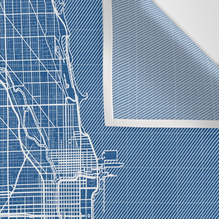 Chicago City Map of the United States - Blueprint Wall Tapestry Gallery Image 3
