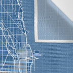 Chicago City Map of the United States - Blueprint Wall Tapestry Gallery Image 3