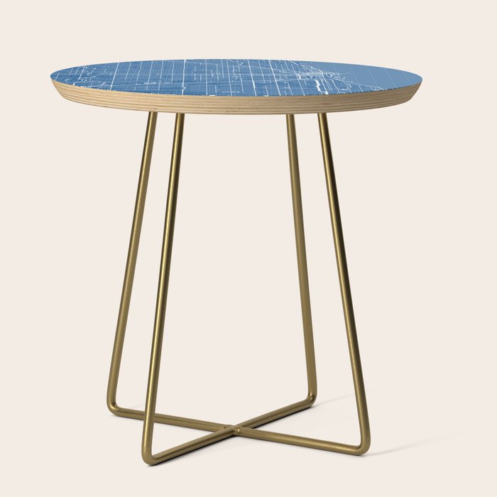 Chicago City Map of the United States - Blueprint Side Table Gallery Image 1
