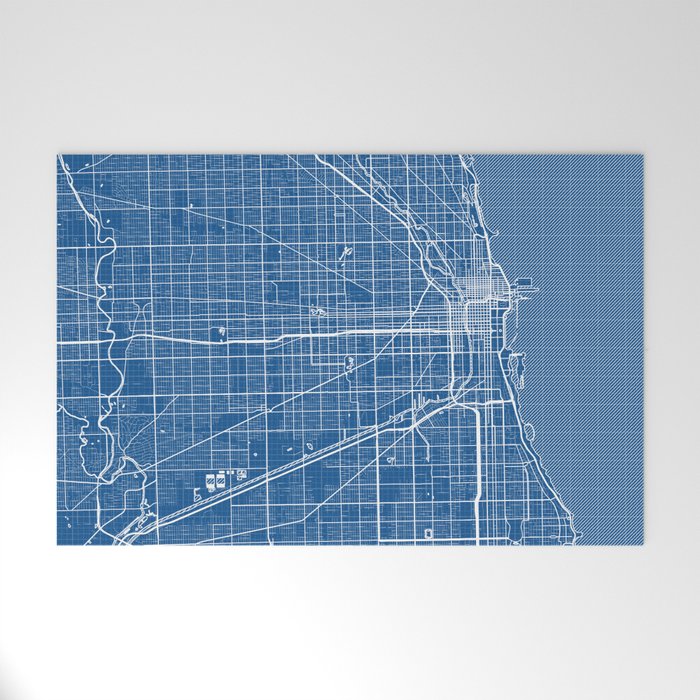 Chicago City Map of the United States - Blueprint Welcome Mat Gallery Image 1