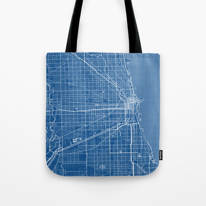 Chicago City Map of the United States - Blueprint Tote Bag Gallery Image 1