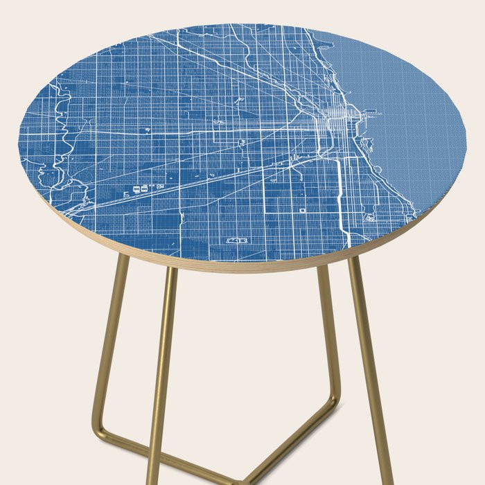 Chicago City Map of the United States - Blueprint Side Table Gallery Image 2