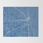 Chicago City Map of the United States - Blueprint Throw Blanket Gallery Image 2
