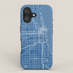 Chicago City Map of the United States - Blueprint iPhone Case Gallery Image 1