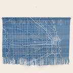 Chicago City Map of the United States - Blueprint Wall Hanging Gallery Image 1