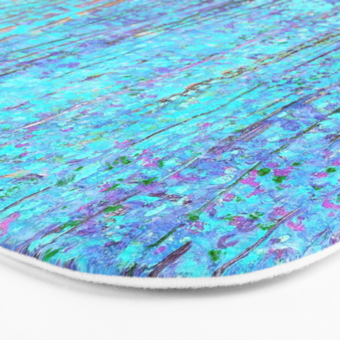 Van Gogh Trees & Underwood Aqua Lavender Bath Mat Gallery Image 3