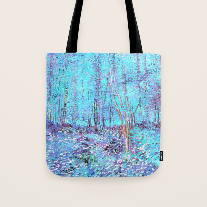 Van Gogh Trees & Underwood Aqua Lavender Tote Bag Gallery Image 1