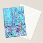 Van Gogh Trees & Underwood Aqua Lavender Stationery Card Gallery Image 2