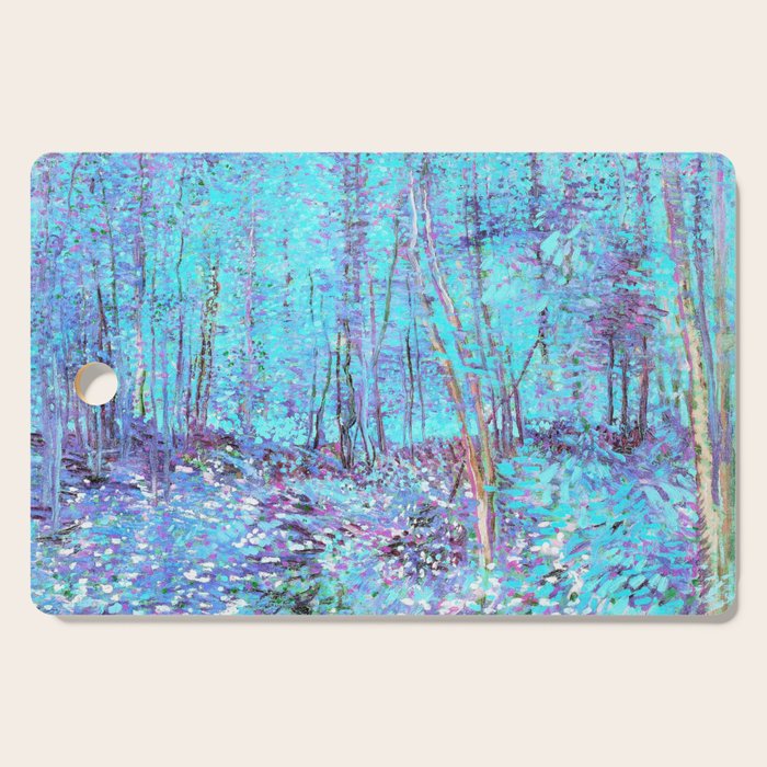 Van Gogh Trees & Underwood Aqua Lavender Cutting Board Gallery Image 1