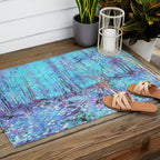 Van Gogh Trees & Underwood Aqua Lavender Outdoor Rug Gallery Image 2