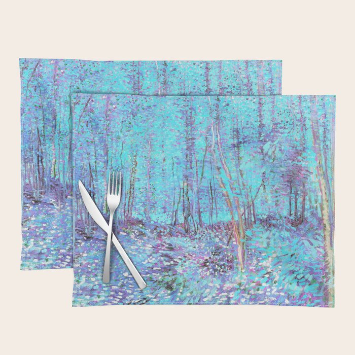 Van Gogh Trees & Underwood Aqua Lavender Placemat Gallery Image 1