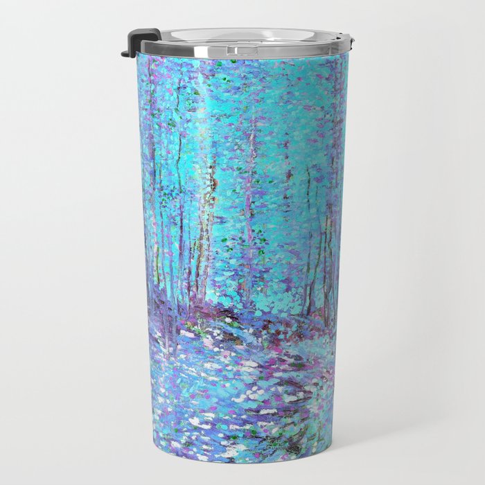 Van Gogh Trees & Underwood Aqua Lavender Travel Mug Gallery Image 3