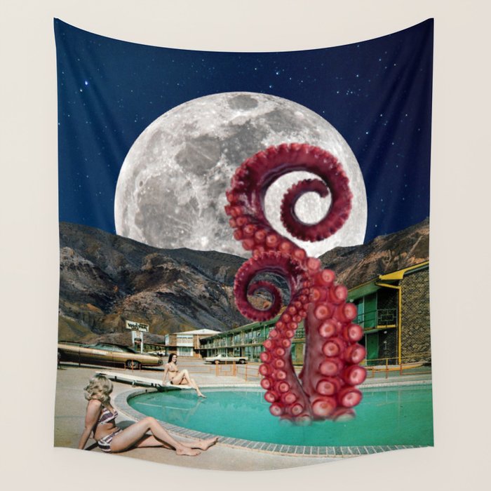 Octopus in the pool Wall Tapestry Gallery Image 1