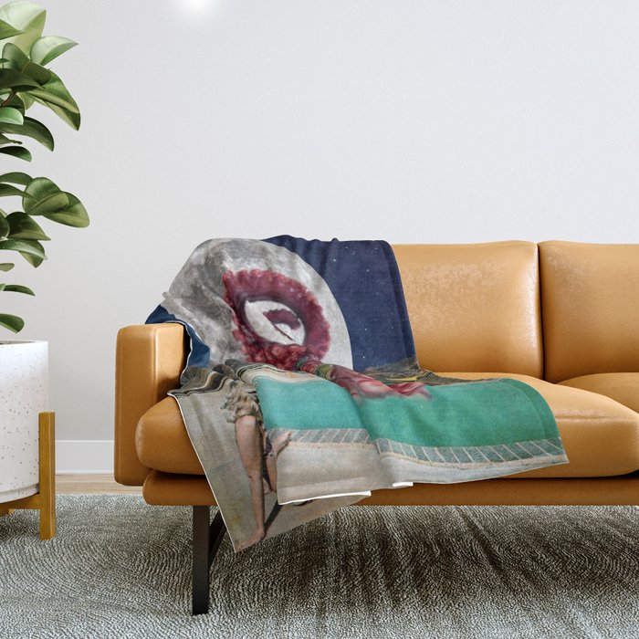 Octopus in the pool Throw Blanket Gallery Image 1