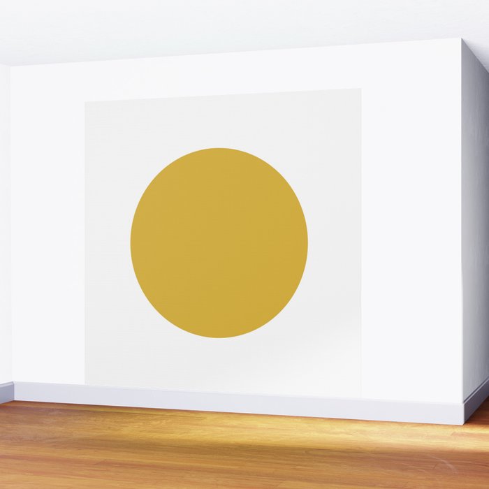 Perfection. Mustard Yellow Sun Dot on White Wall Mural Gallery Image 2