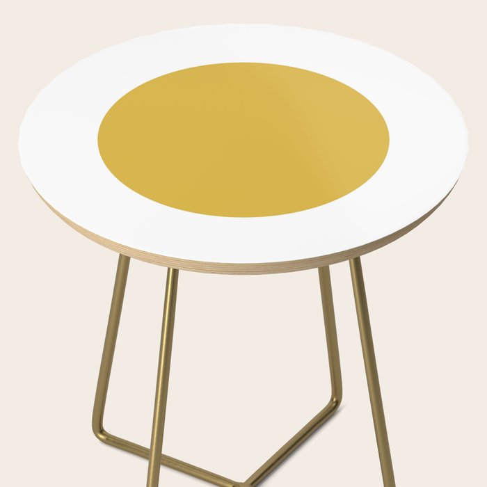 Perfection. Mustard Yellow Sun Dot on White Side Table Gallery Image 2