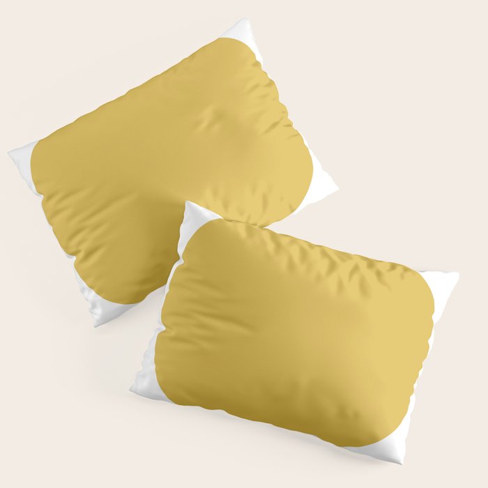 Perfection. Mustard Yellow Sun Dot on White Pillow Sham Gallery Image 1