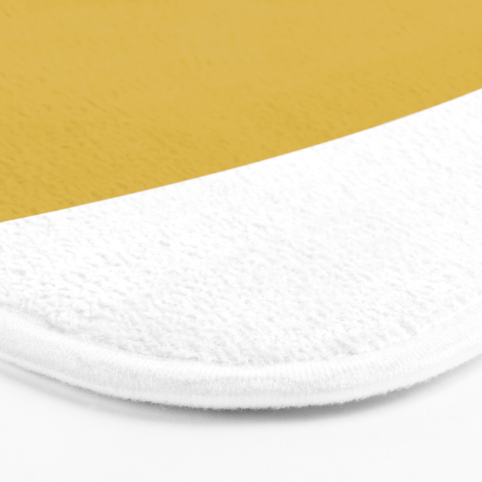 Perfection. Mustard Yellow Sun Dot on White Bath Mat Gallery Image 3
