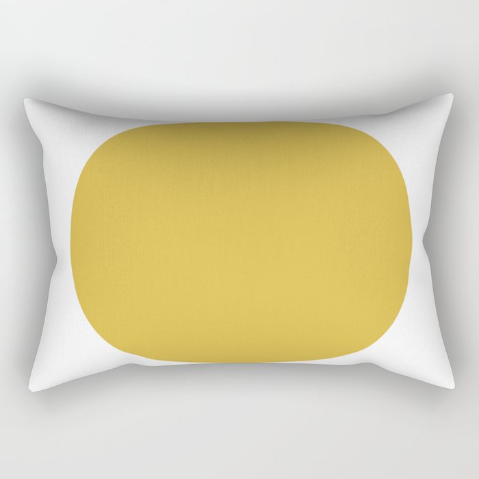 Perfection. Mustard Yellow Sun Dot on White Rectangular Pillow Gallery Image 1