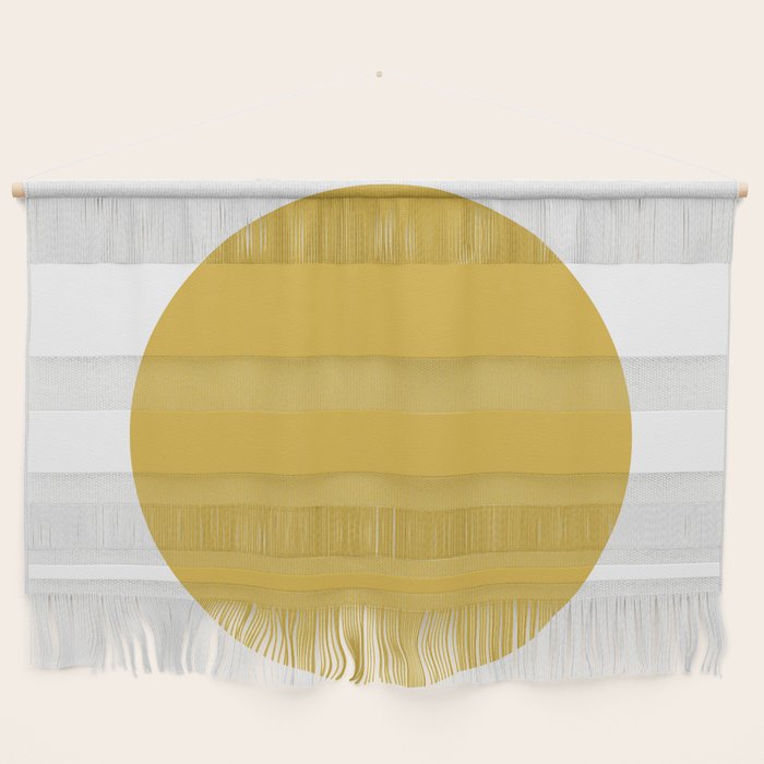 Perfection. Mustard Yellow Sun Dot on White Wall Hanging Gallery Image 1