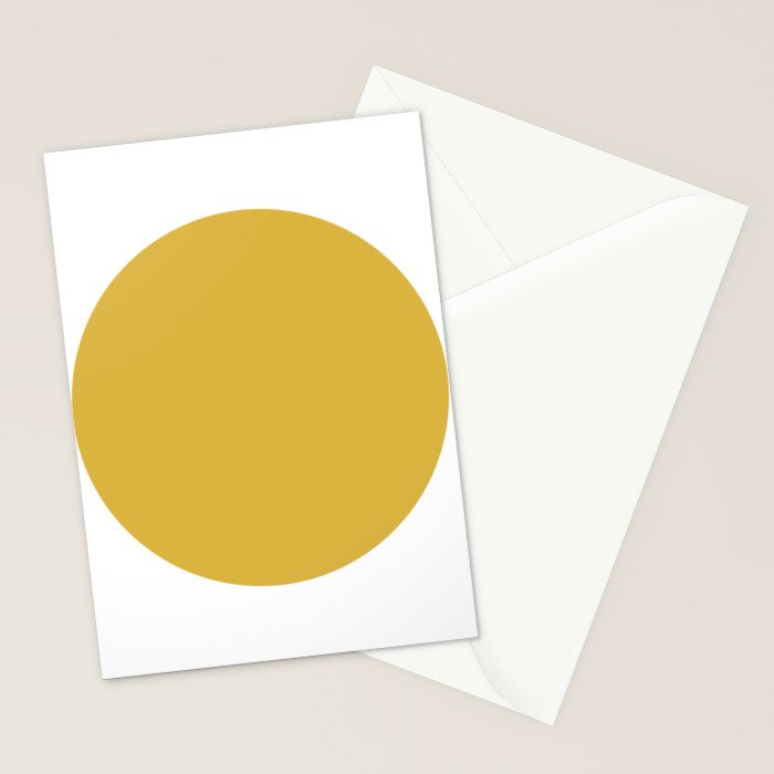 Perfection. Mustard Yellow Sun Dot on White Stationery Card Gallery Image 2