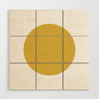 Perfection. Mustard Yellow Sun Dot on White Wood Wall Art Gallery Image 1