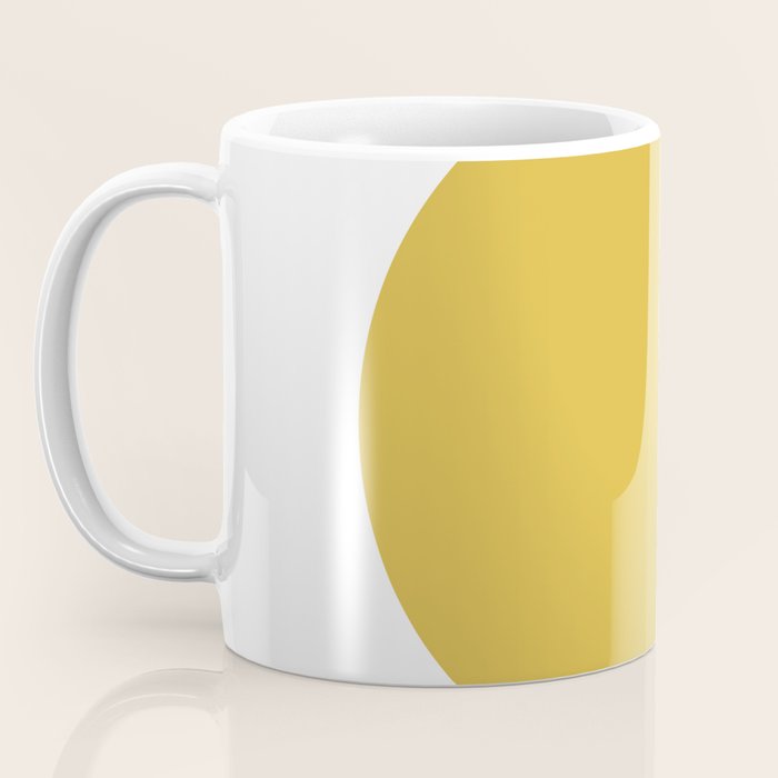 Perfection. Mustard Yellow Sun Dot on White Coffee Mug Gallery Image 3