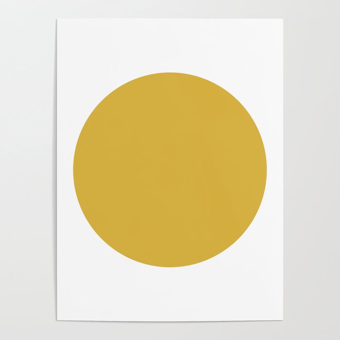 Perfection. Mustard Yellow Sun Dot on White Poster Gallery Image 4