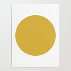 Perfection. Mustard Yellow Sun Dot on White Poster Gallery Image 4