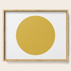 Perfection. Mustard Yellow Sun Dot on White Serving Tray Gallery Image 1