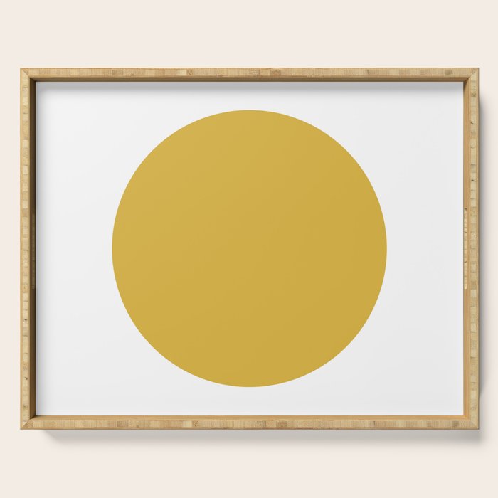 Perfection. Mustard Yellow Sun Dot on White Serving Tray Gallery Image 1